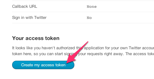 Create my access tokenをクリック